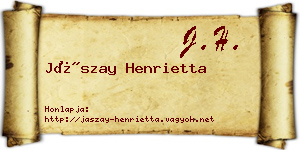 Jászay Henrietta névjegykártya